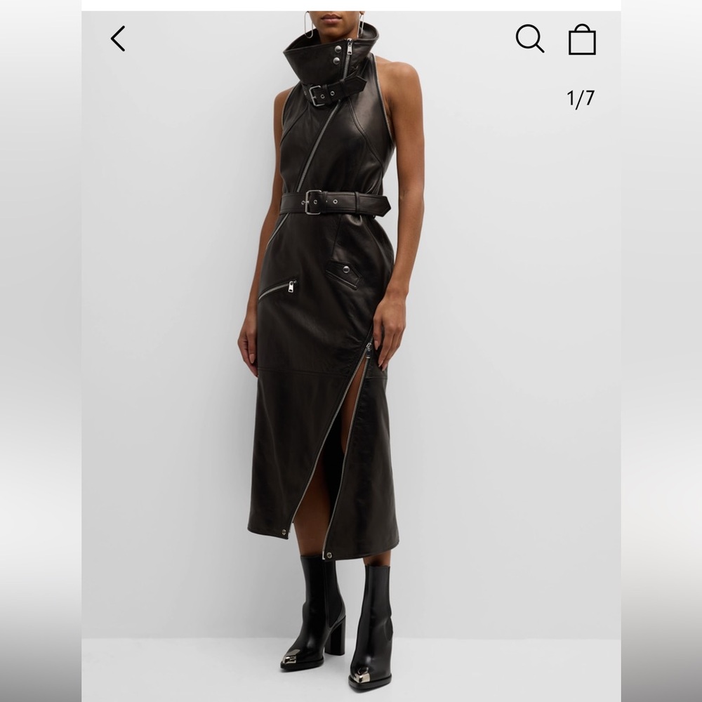 Alexander McQueen Leather Dress, Size 46